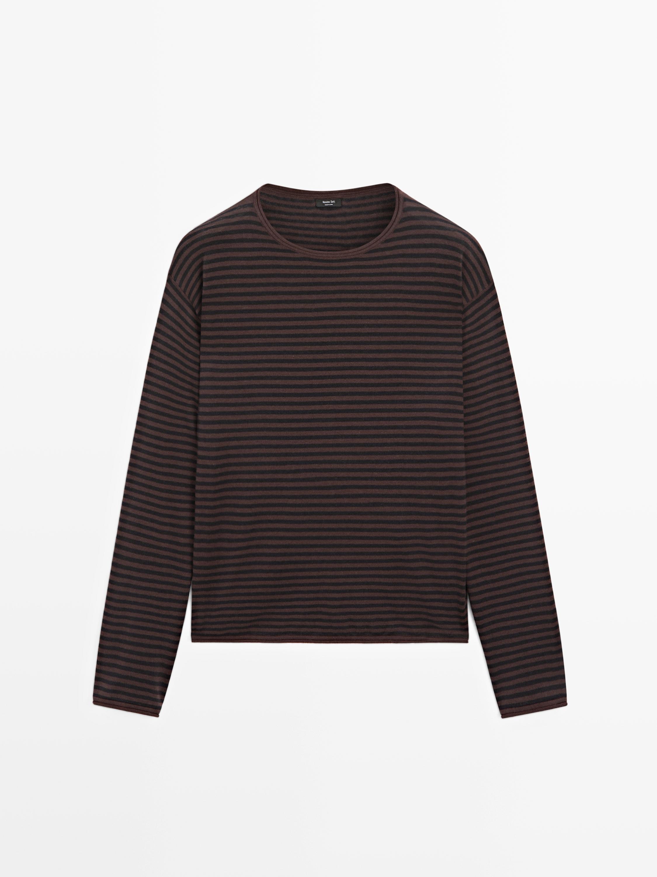 Pull en maille rayée coton mélangée